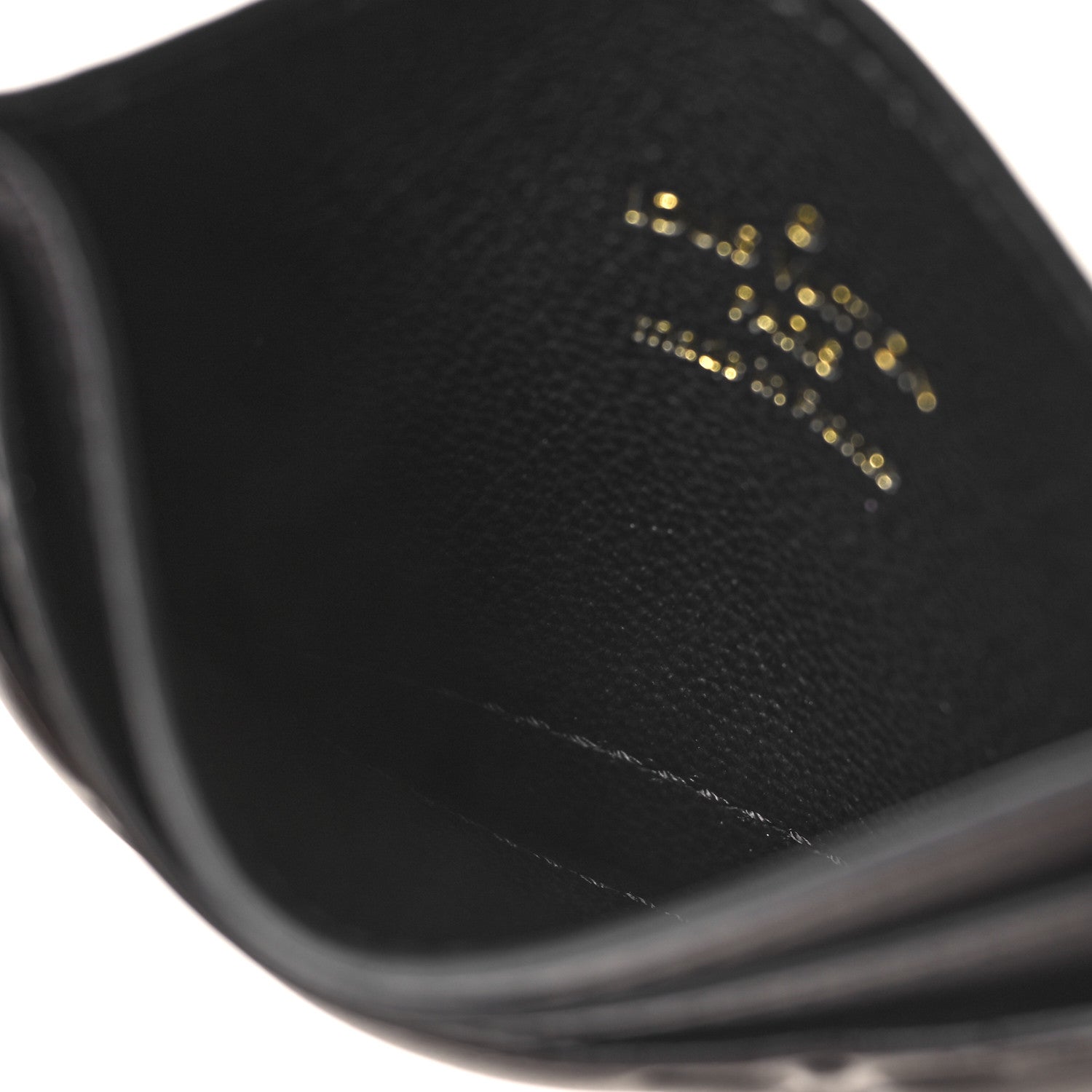 Louis Vuitton Lambskin Embossed Monogram LV Charms Porte Coussin Card Holder Black 5 of 7