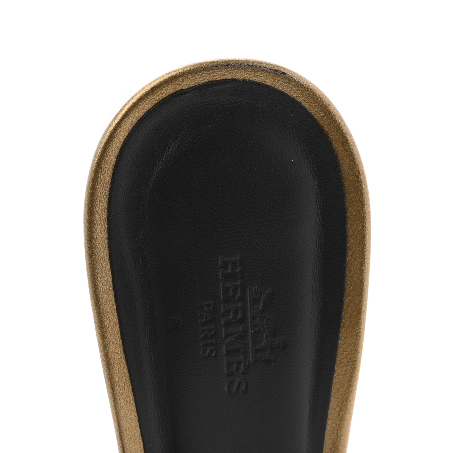 Metallic Madame Calfskin Oasis Sandals 38 Bronze