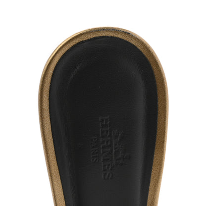 Hermes Metallic Madame Calfskin Oasis Sandals 38 Bronze 11 of 12