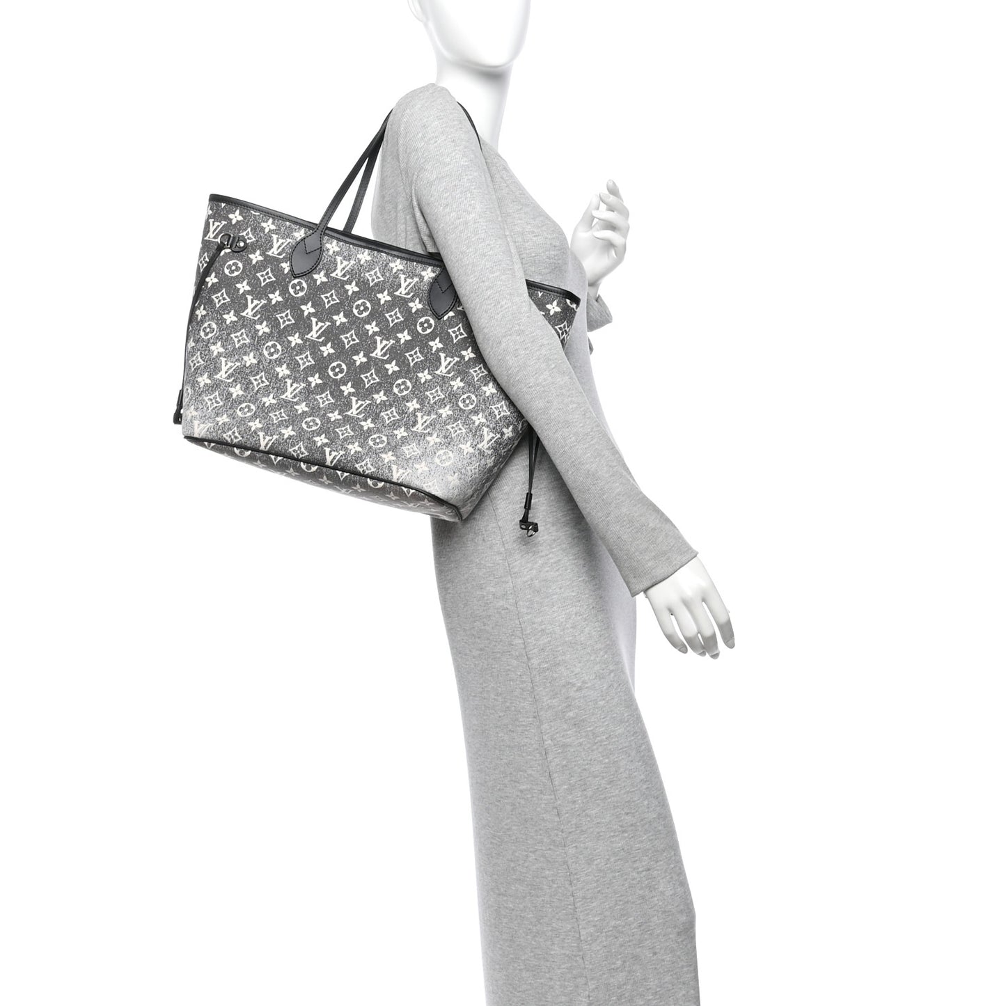 Denim Monogram Jacquard Neverfull MM Grey