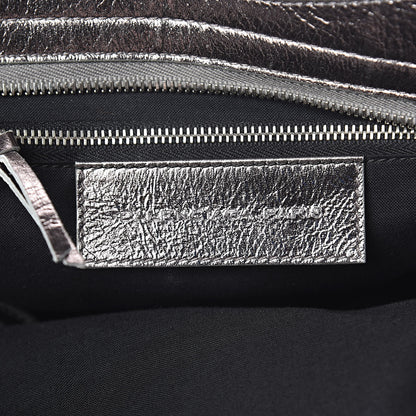 Balenciaga Metallic Agneau Classic Silver Hardware City Pewter 6 of 10