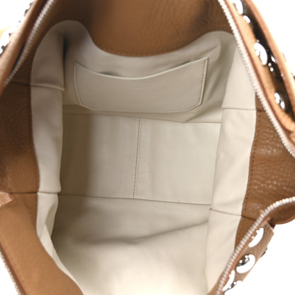 Khaite Pebbled Sport Calfskin Studded Elena Nougat 5 of 9