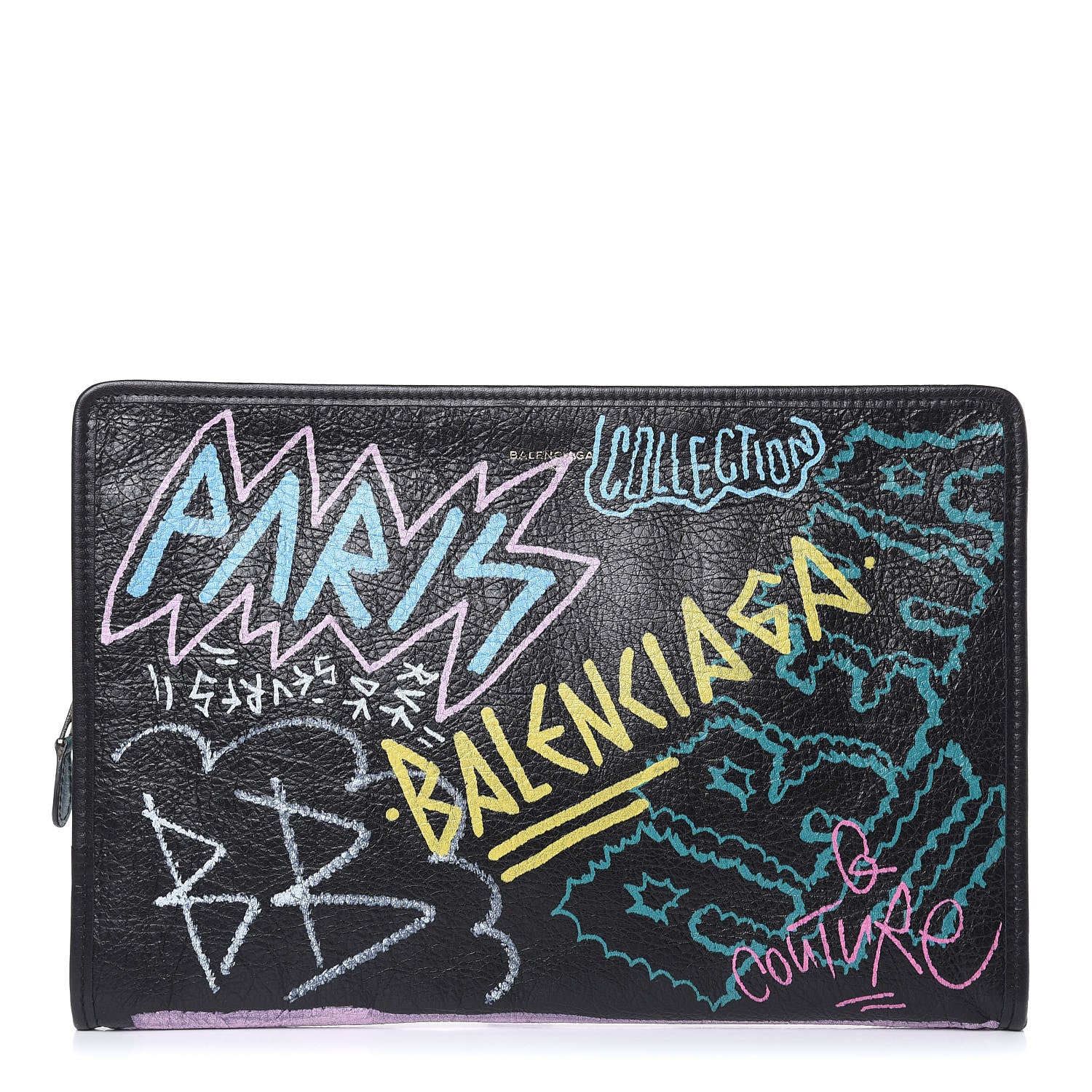 Balenciaga Agneau Arena Graffiti All Over Bazar Pouch Black Multicolor 1 of 10