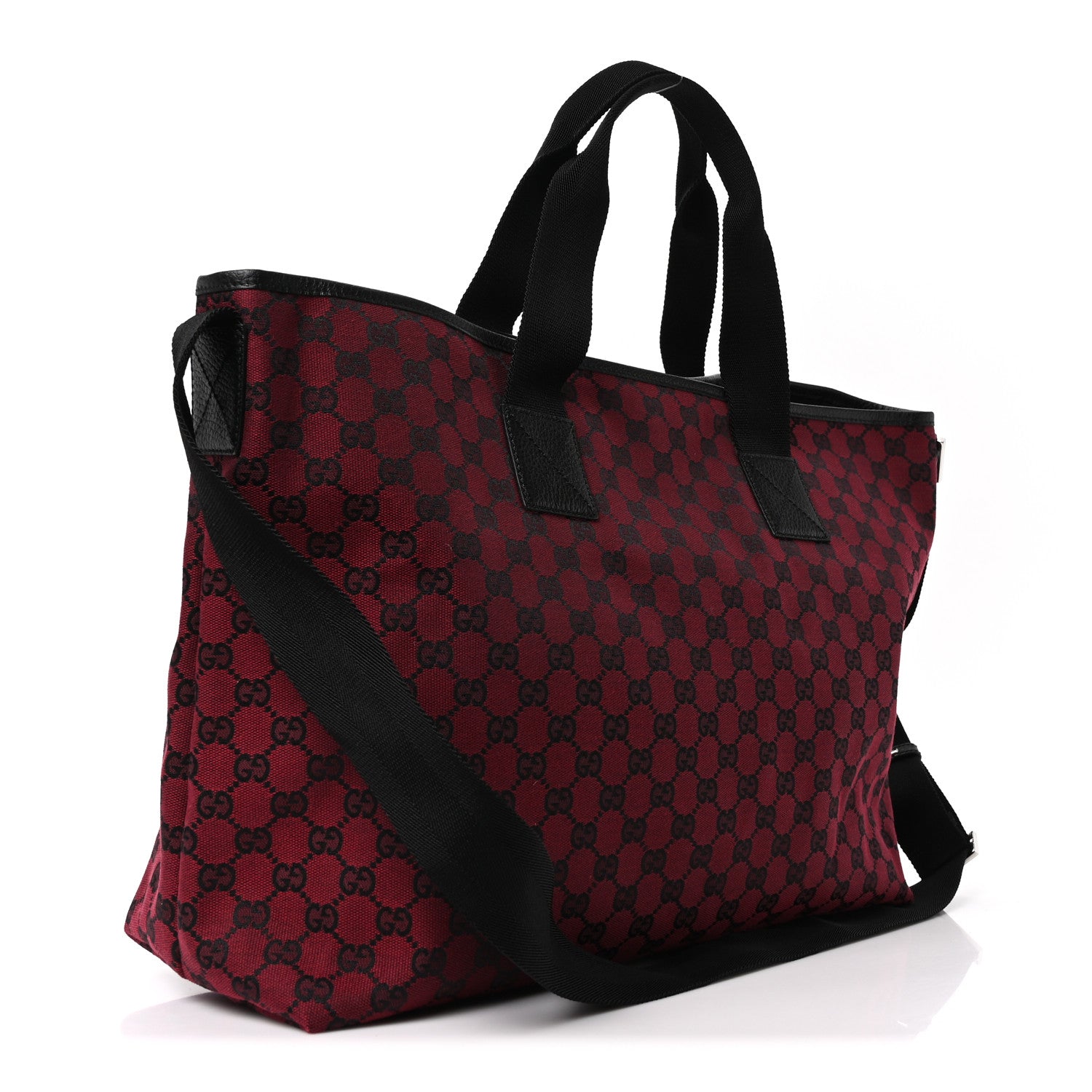 Gucci Monogram Travel Bag Red Black 3 of 10