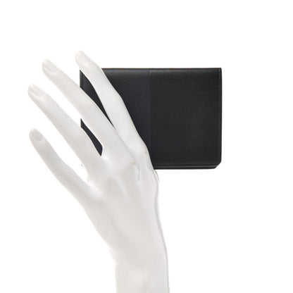 Hermes Veau Sombrero Tadelakt Mini Manhattan Wallet Black Bleu Obscur 2 of 6