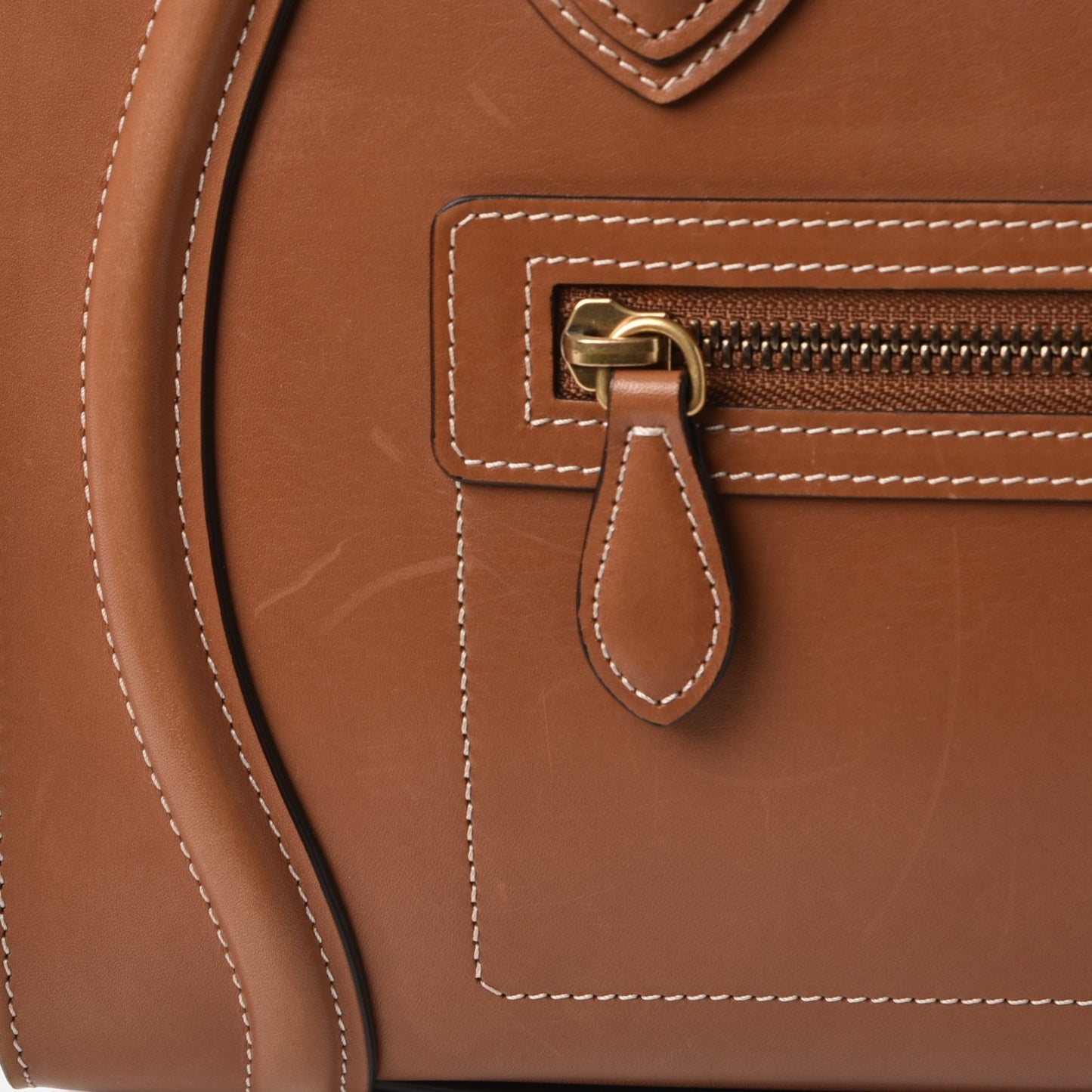 Natural Calfskin Micro Luggage Tan
