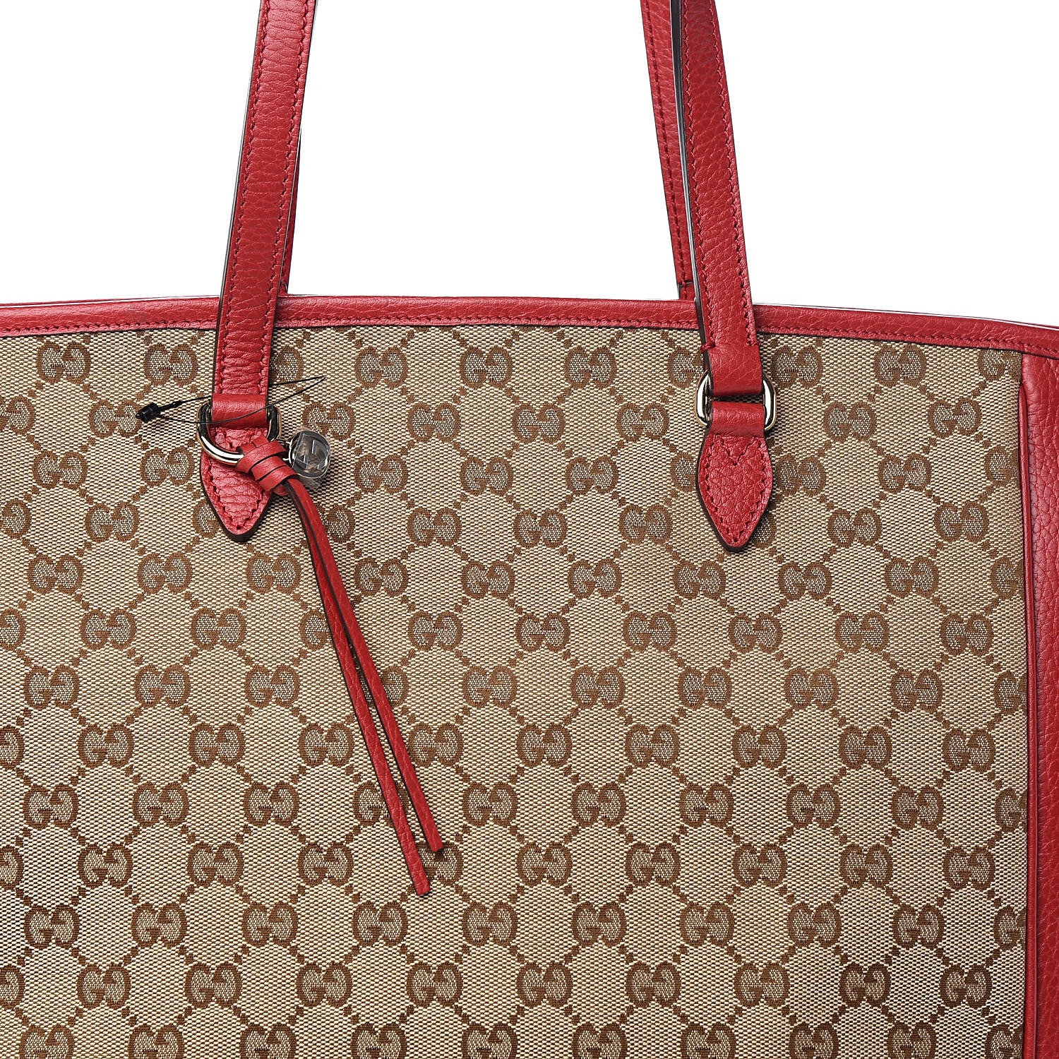 Gucci Monogram Bree Zippered Tote Beige Red 10 of 10