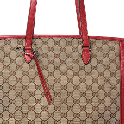 Gucci Monogram Bree Zippered Tote Beige Red 10 of 10
