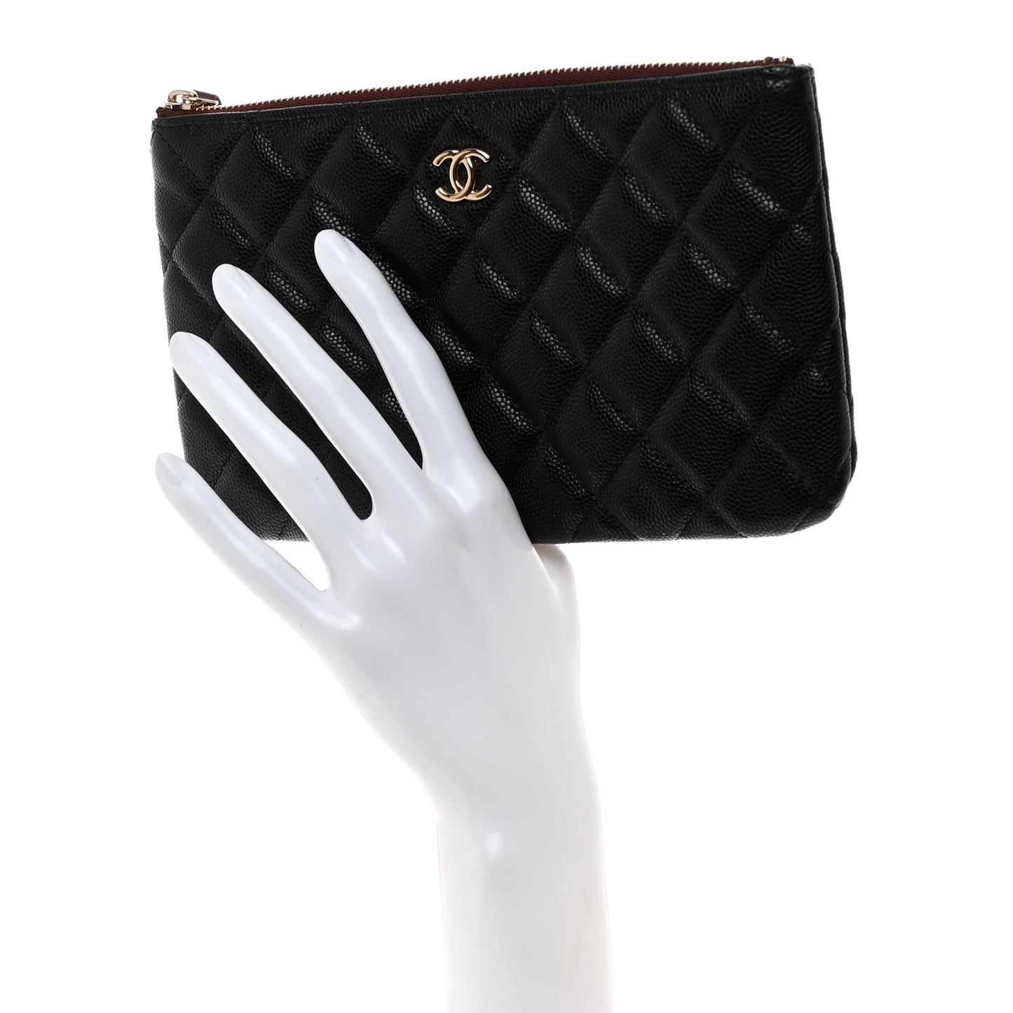 Caviar Quilted Small Pouch Black