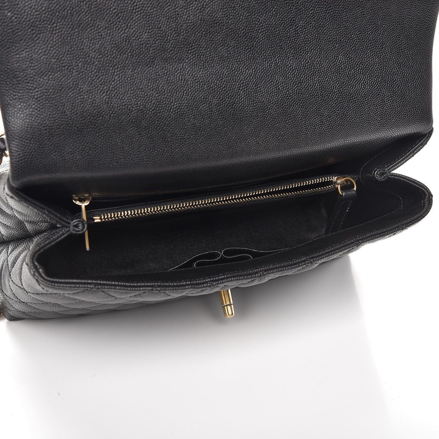 Chanel Caviar Lizard Quilted Small Coco Handle Flap Black 6 of 9