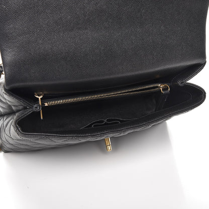 Chanel Caviar Lizard Quilted Small Coco Handle Flap Black 6 of 9