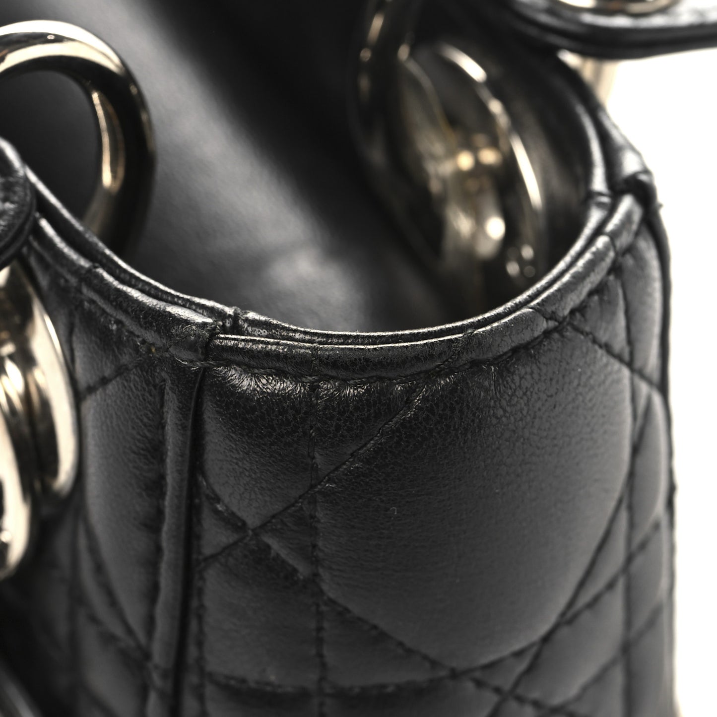 Lambskin Cannage Mini Lady Dior Black