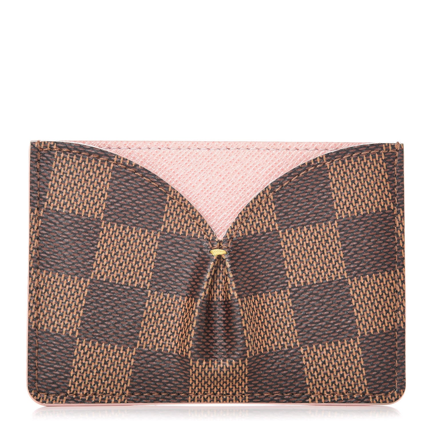 Louis Vuitton Damier Ebene Caissa Card Holder Rose Ballerine 1 of 8