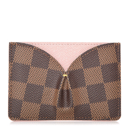Louis Vuitton Damier Ebene Caissa Card Holder Rose Ballerine 1 of 8