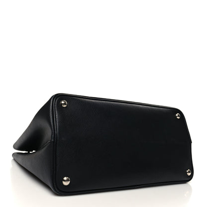 Prada Saffiano Cuir Small Double Handle Tote Black 4 of 12