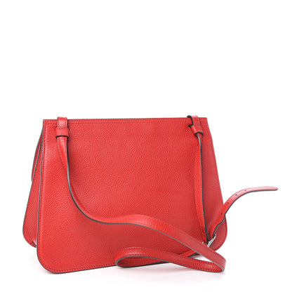 Gucci Pebbled Calfskin Medium Bamboo Daily Flap Shoulder Bag Red 3 of 9