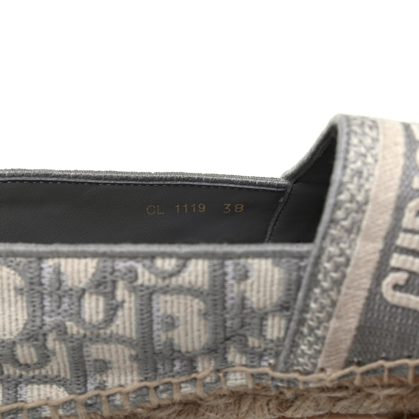 Oblique Embroidered Granville 15mm Espadrilles 38 Grey Stone