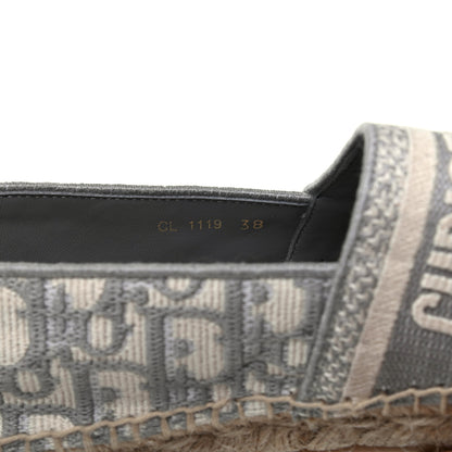 Christian Dior Oblique Embroidered Granville 15mm Espadrilles 38 Grey Stone 8 of 12
