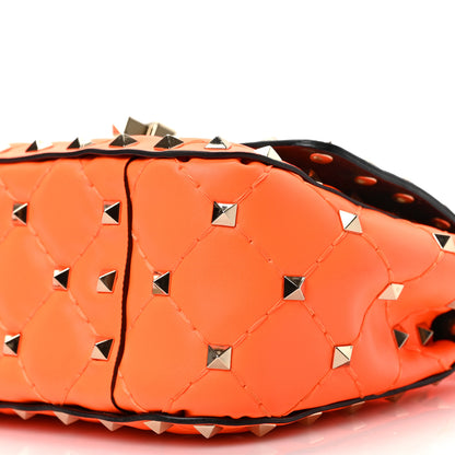 Valentino Garavani Calfskin Micro Rockstud Spike Shoulder Bag Orange 8 of 8