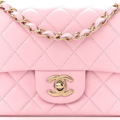 Chanel Lambskin Quilted Mini Rectangular Flap Light Pink 8 of 11