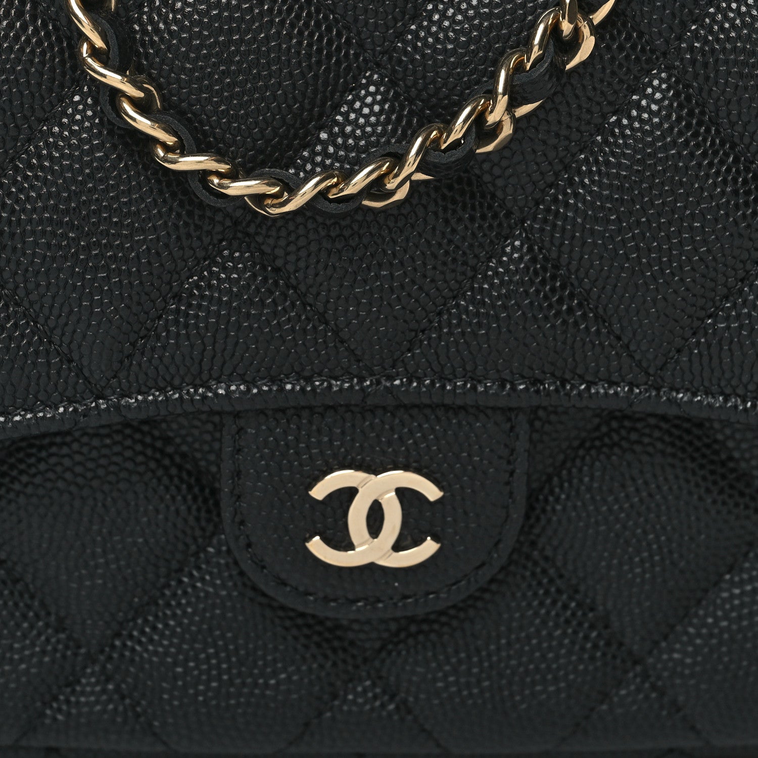 Chanel Caviar Quilted Flap Phone Holder With Chain Black 9 of 11
