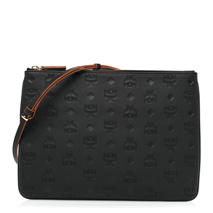 MCM Calfskin Monogram Klara Crossbody Pouch Black 1 of 8