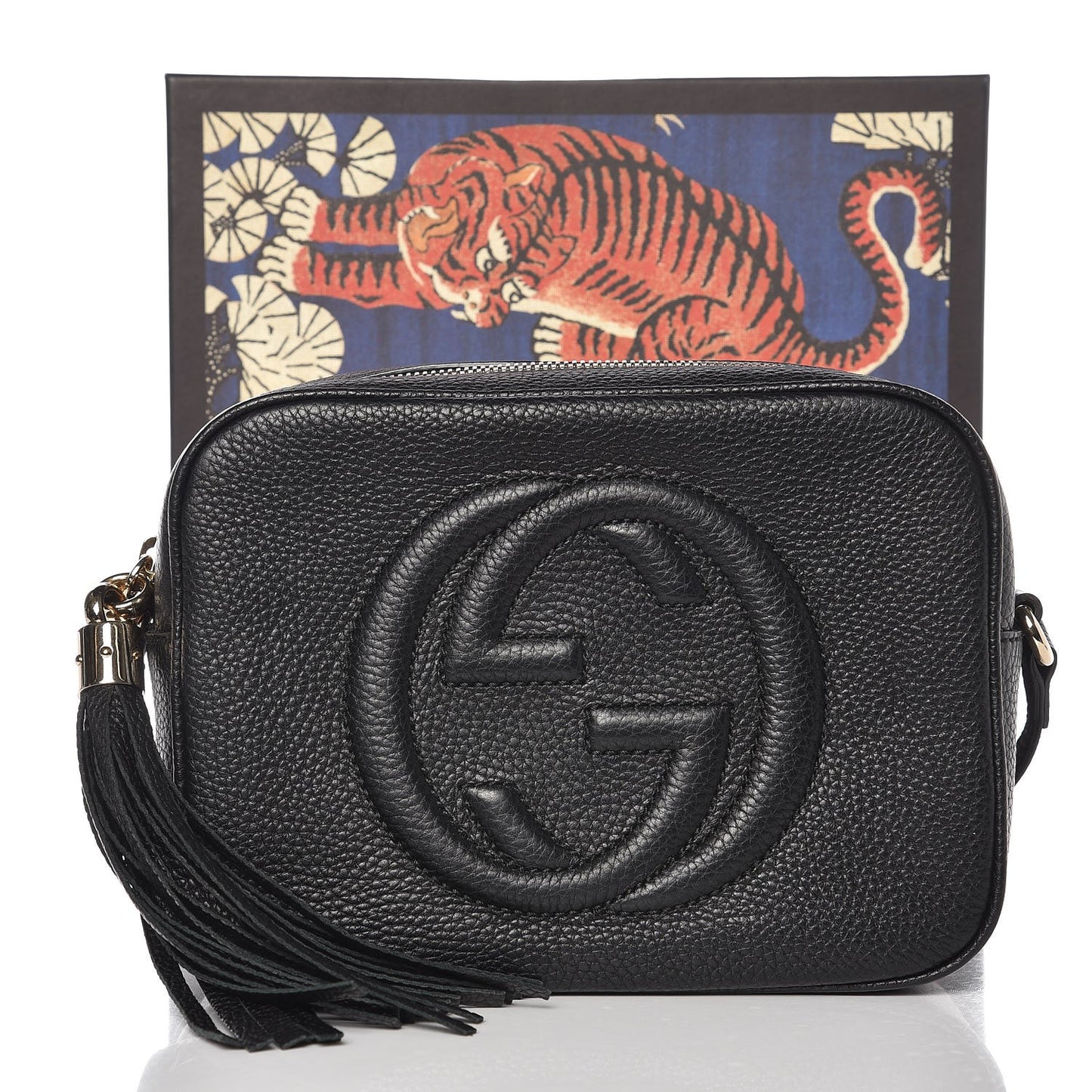 Pebbled Calfskin Small Soho Disco Bag Black