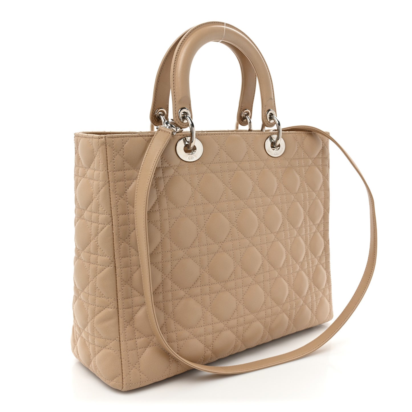 Lambskin Cannage Large Lady Dior Beige