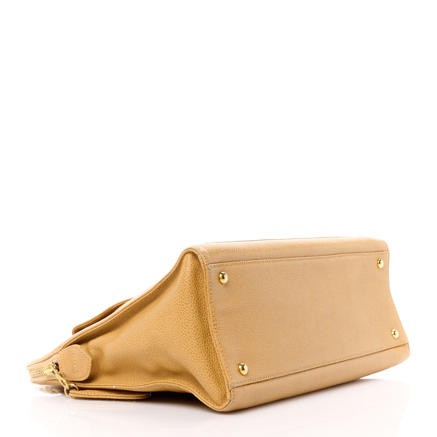 Caviar Flap Shoulder Bag Beige