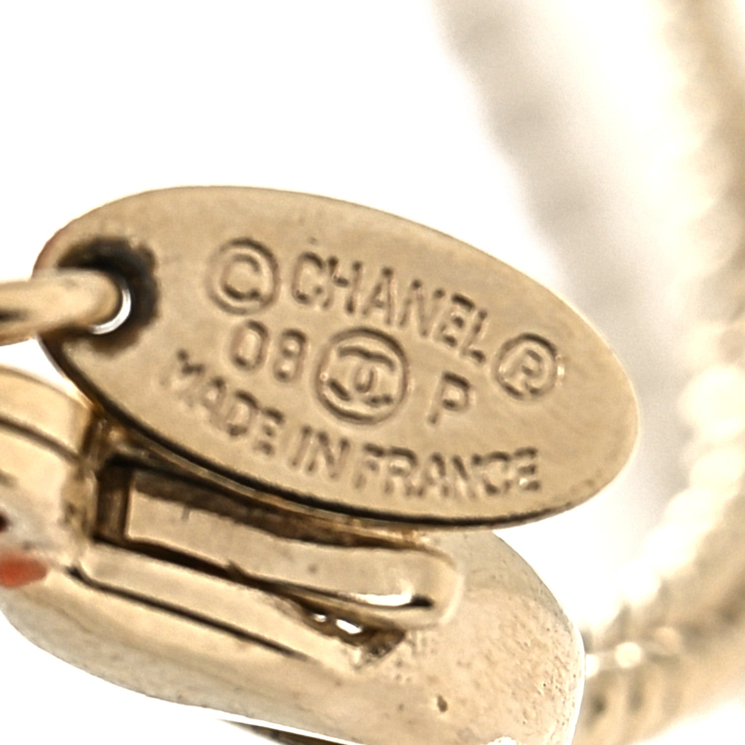 Chanel Pearl Crystal CC Heart Necklace Gold White 5 of 5