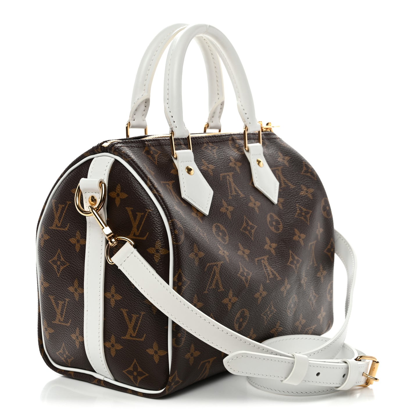 Monogram LV Match Speedy Bandouliere 25 White