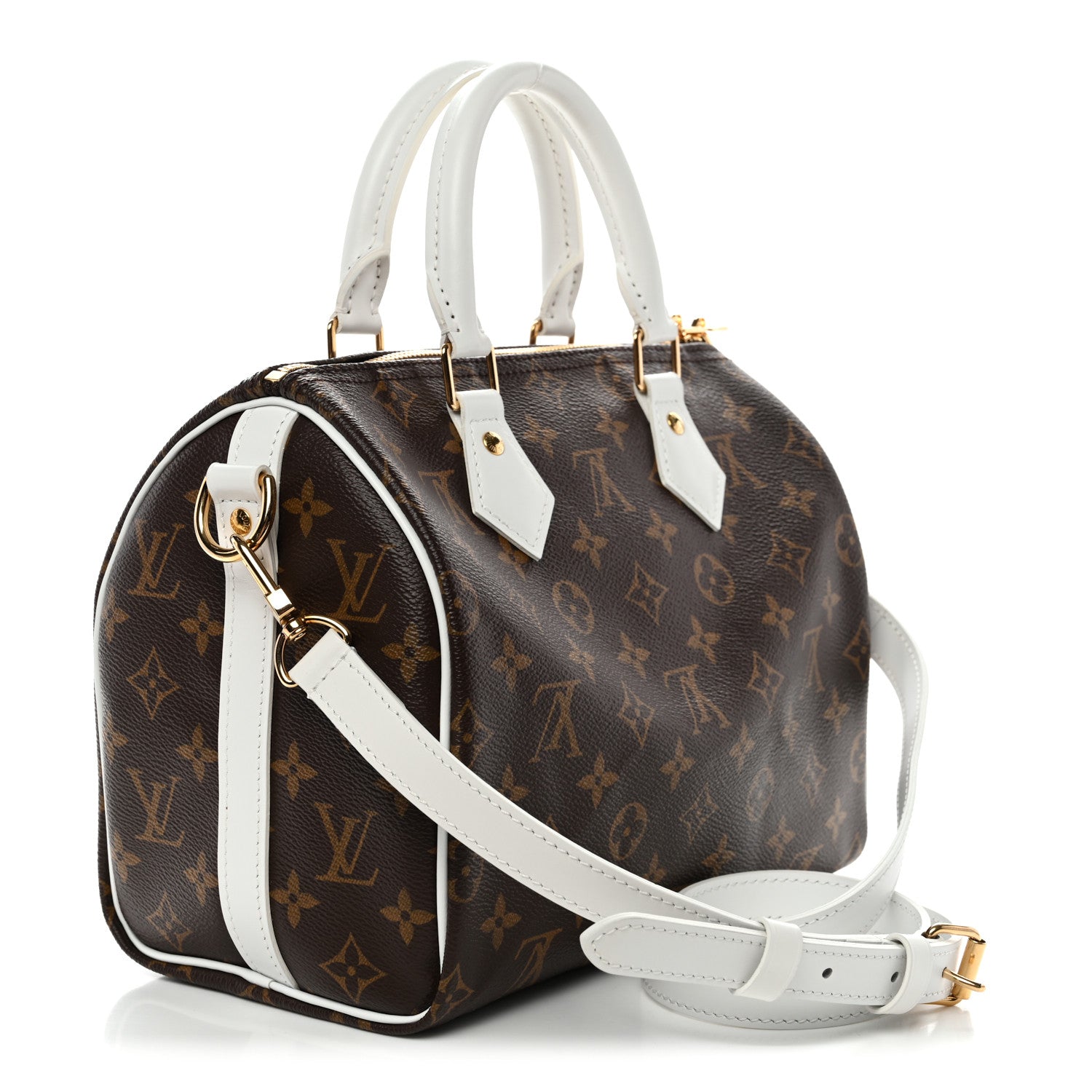 Louis Vuitton Monogram LV Match Speedy Bandouliere 25 White 3 of 9