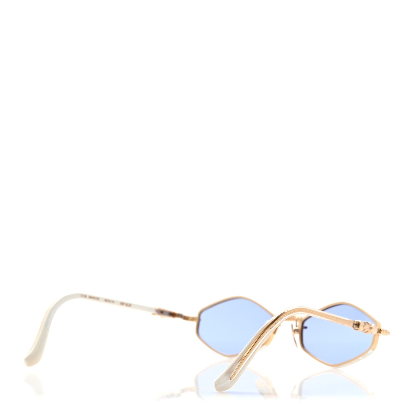 Metal Nip Slip Sunglasses White Gold