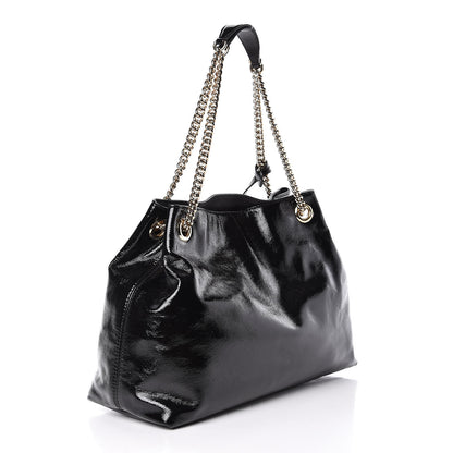 Gucci Patent Medium Soho Chain Shoulder Bag Black 3 of 9