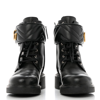 Gucci Flores Calfskin Nappa Matelasse GG 40mm Ankle Boots 37.5 Black 2 of 11