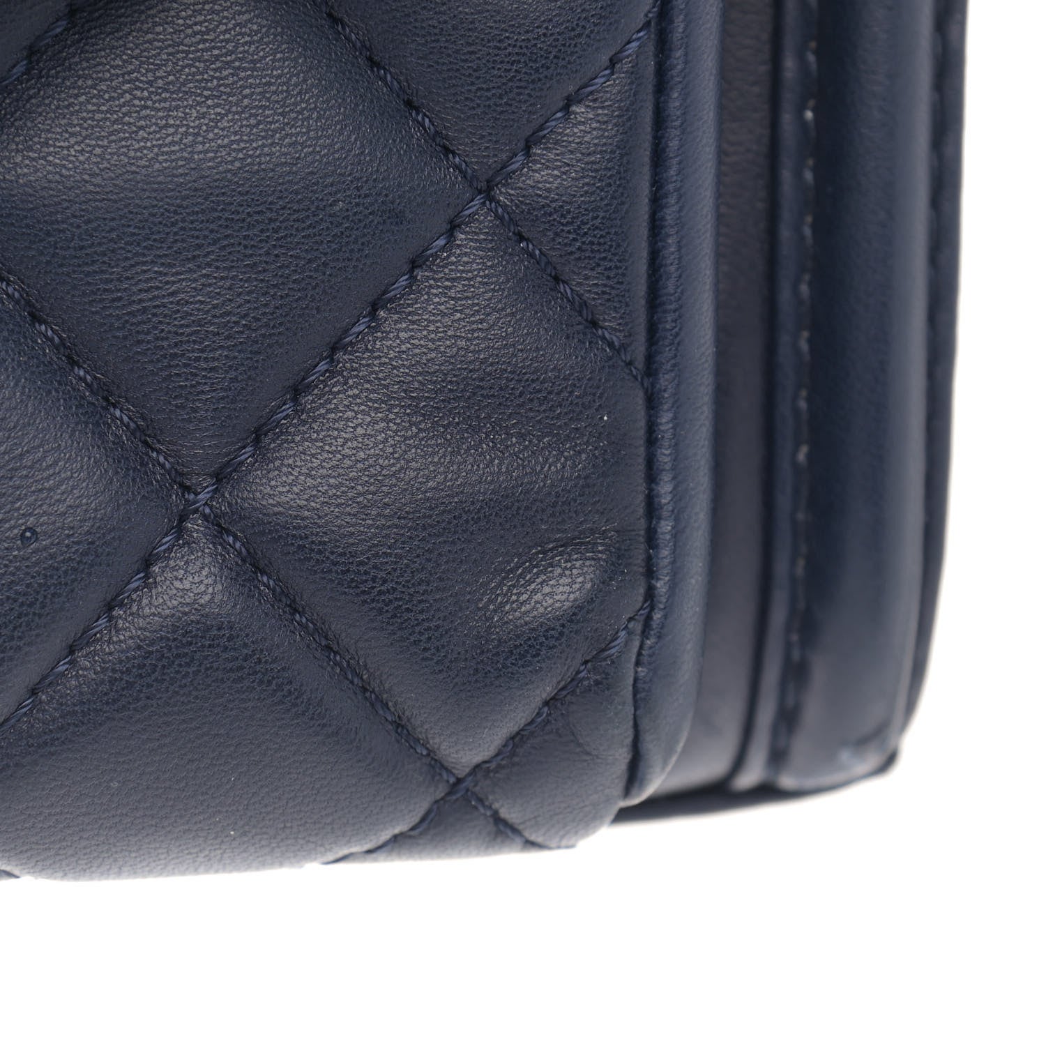 Chanel Lambskin Quilted Large Geometric Flap Navy 7 of 10