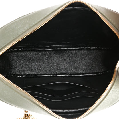 Saint Laurent Grain De Poudre Matelasse Monogram Mini Lou Camera Bag Light Sage 5 of 11