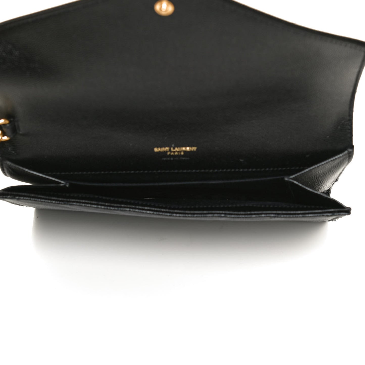Grain De Poudre Matelasse Chevron Monogram Envelope Clutch Black