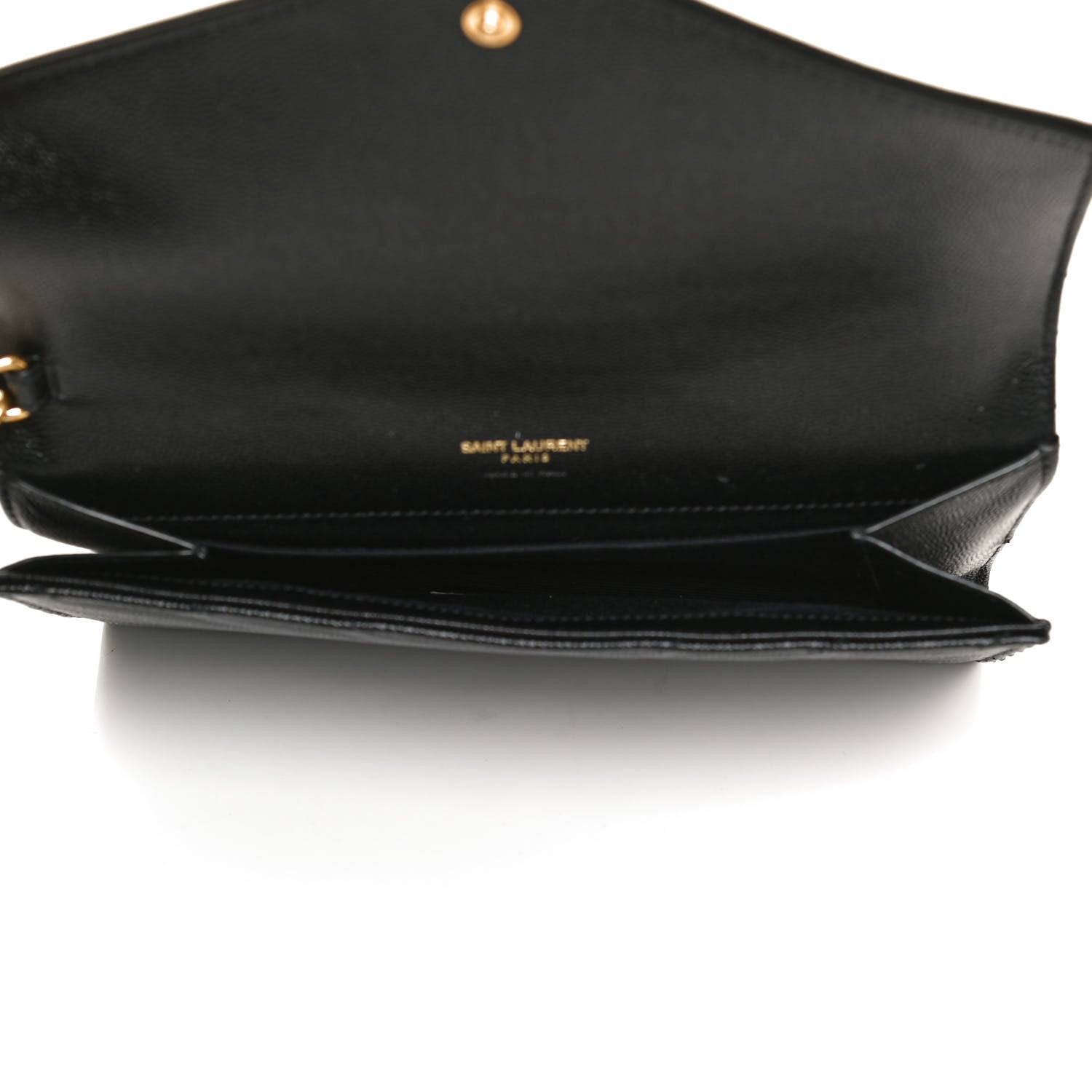 Saint Laurent Grain De Poudre Matelasse Chevron Monogram Envelope Clutch Black 5 of 10