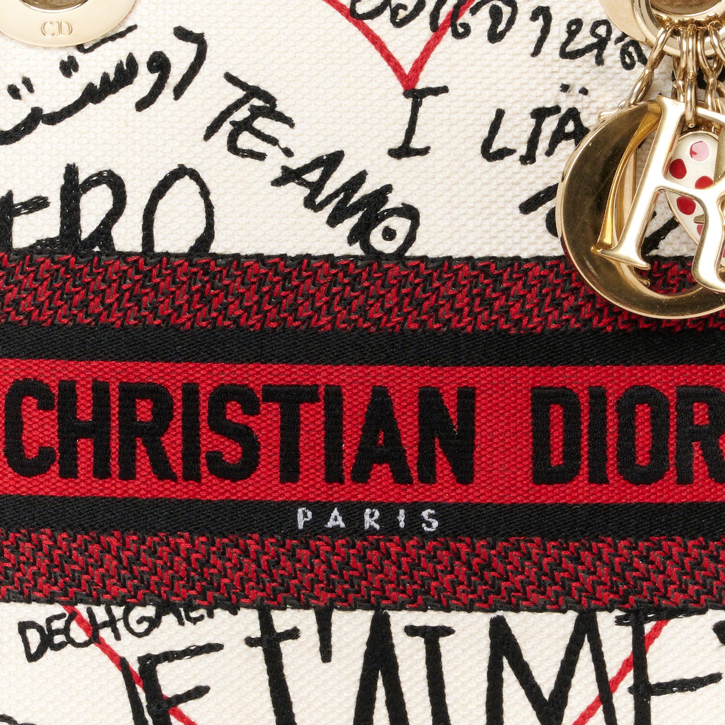 Canvas Medium DiorAmour Graffiti Lady D-Lite Latte