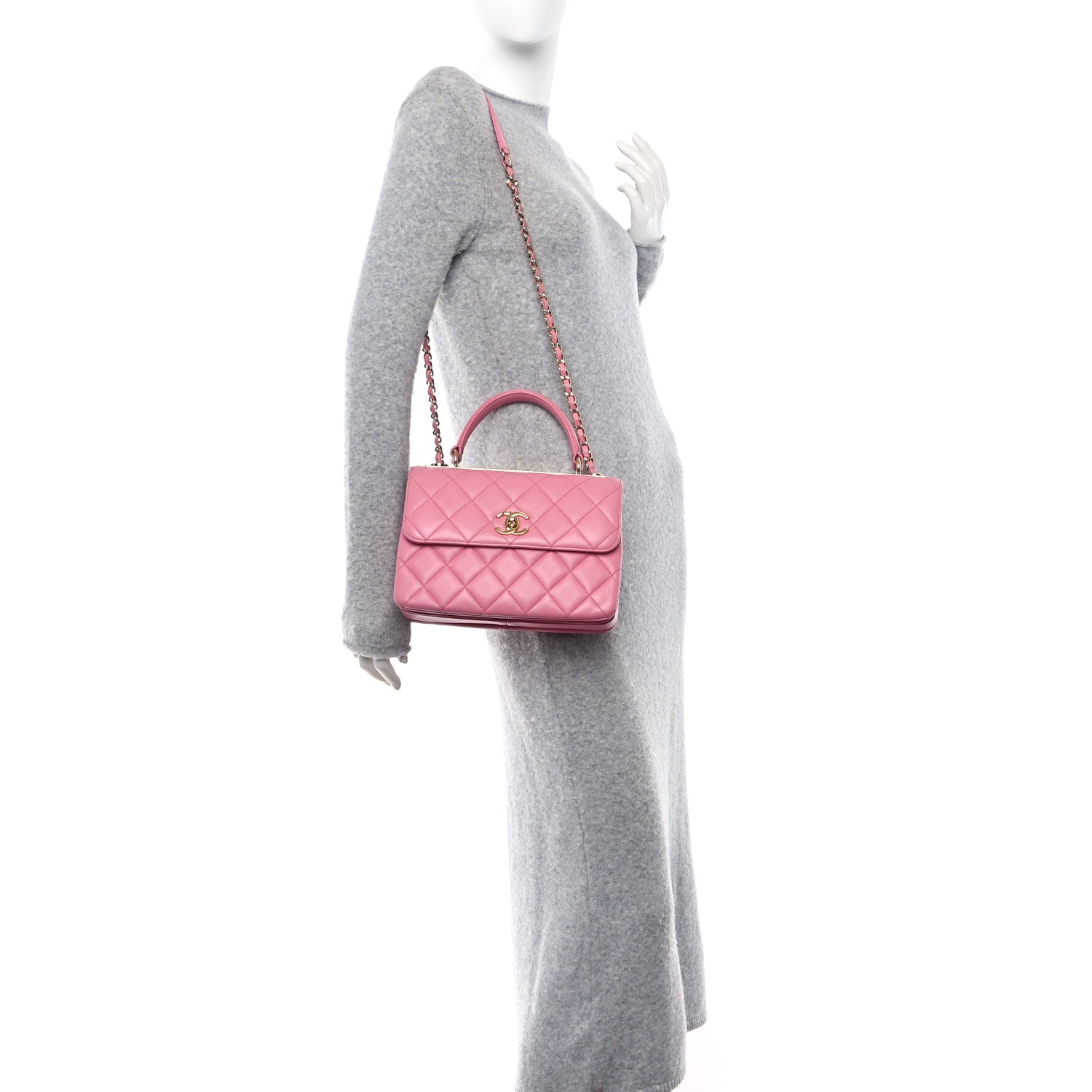 Chanel Lambskin Quilted Small Trendy CC Flap Dual Handle Bag Pink 2 of 12