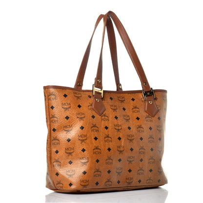 MCM Visetos Crocodile Embossed Medium Liz Shopper Tote Cognac 3 of 8