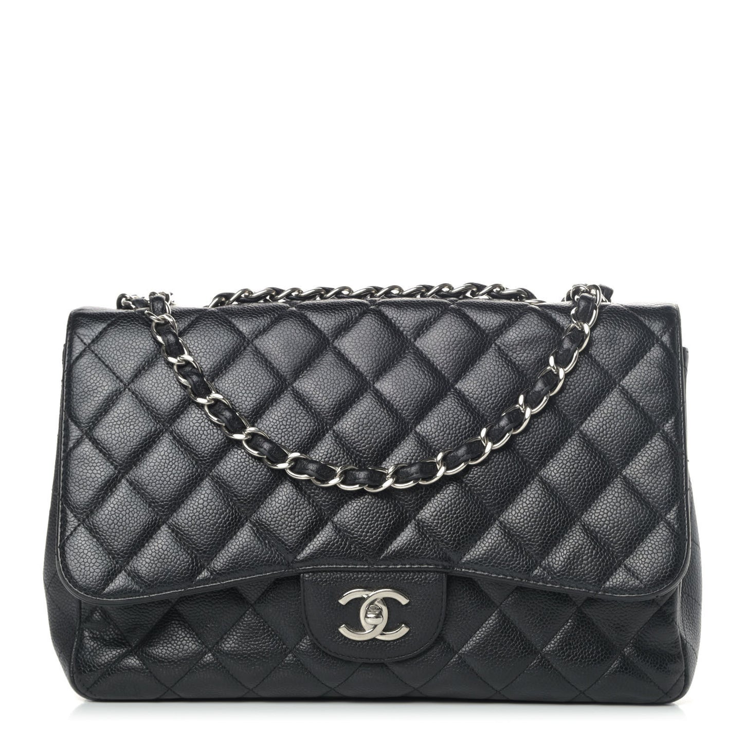Caviar Quilted Jumbo Single Flap Black