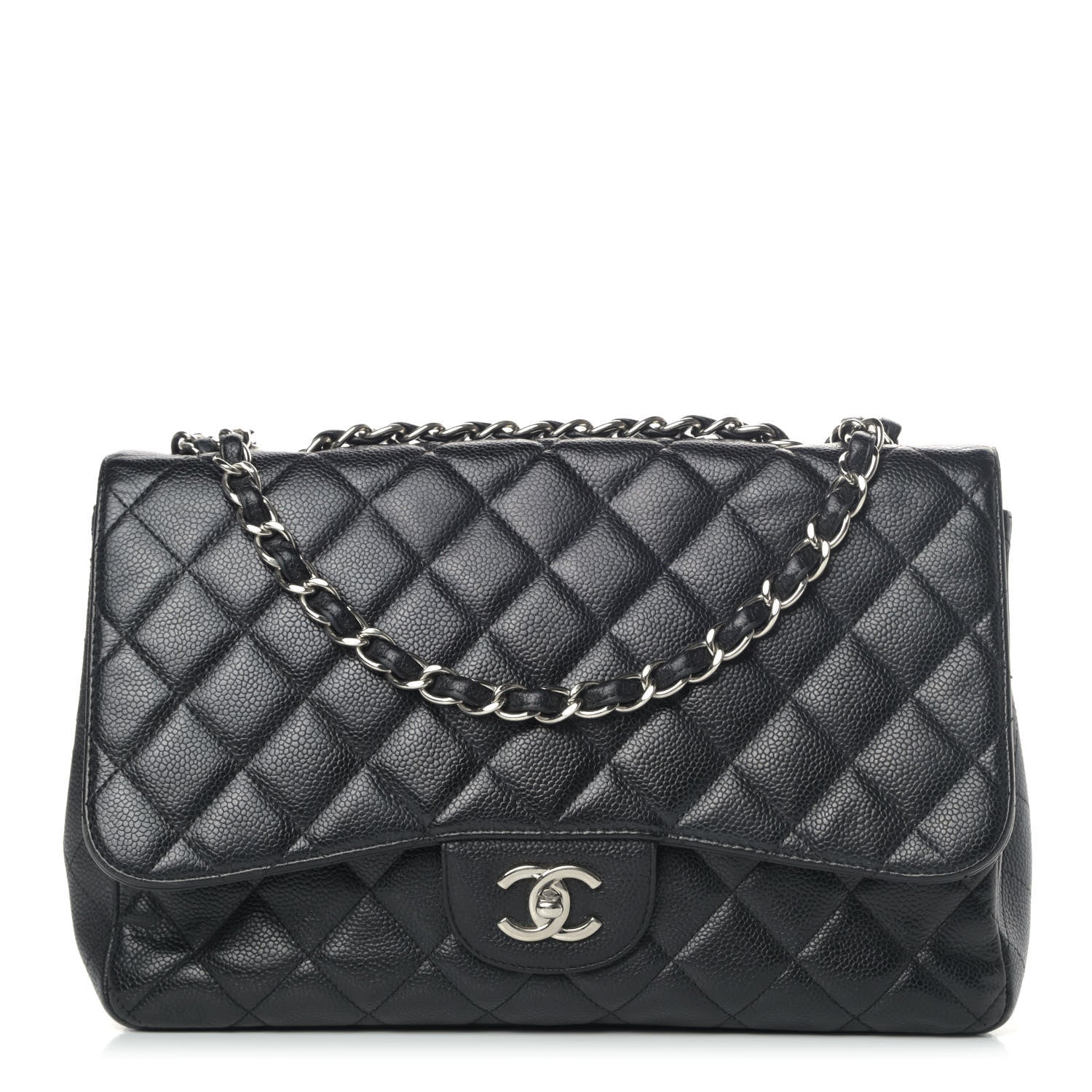 Chanel Caviar Quilted Jumbo Single Flap Black 1 of 6