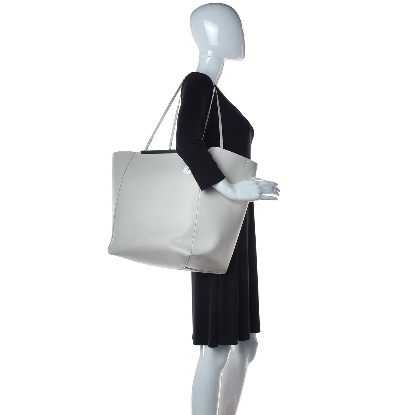 Calfskin Clasp Horizontal Cabas White
