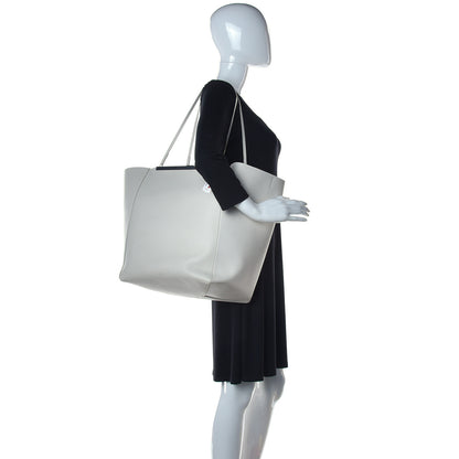 Celine Calfskin Clasp Horizontal Cabas White 2 of 20