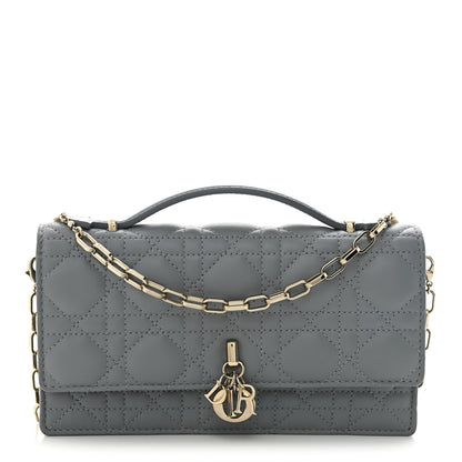 Christian Dior Lambskin Cannage Mini My Dior Top Handle Clutch Cloud Blue 1 of 14