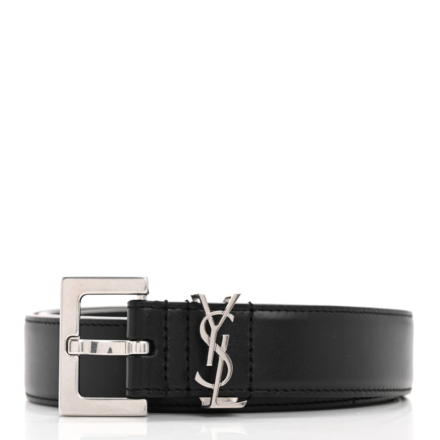 Lambskin Monogram Cassandre Square Buckle Belt 100 40 Black