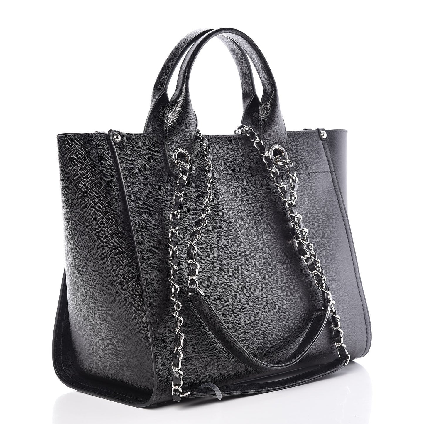 Caviar Small Studded Deauville Tote Black