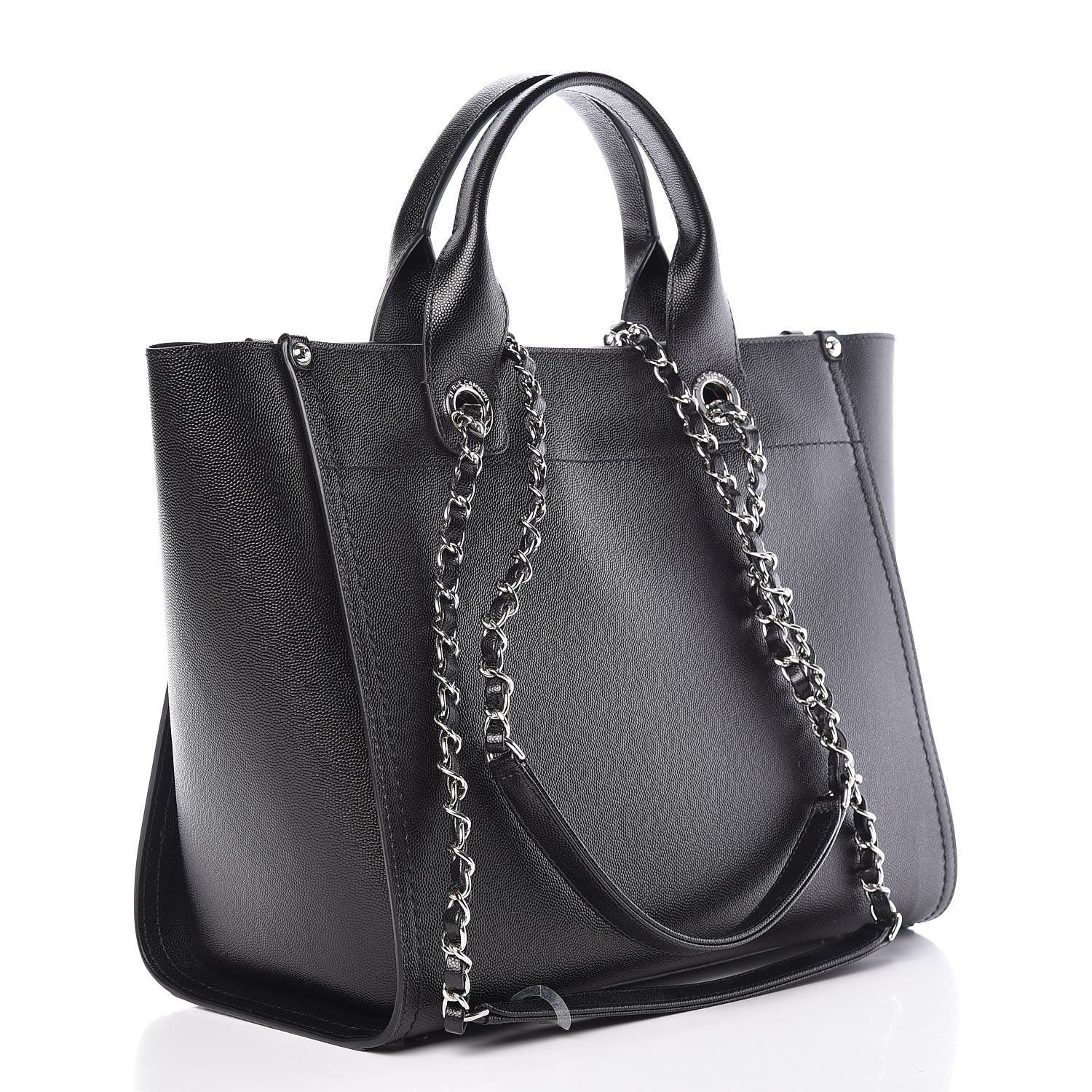 Chanel Caviar Small Studded Deauville Tote Black 3 of 9